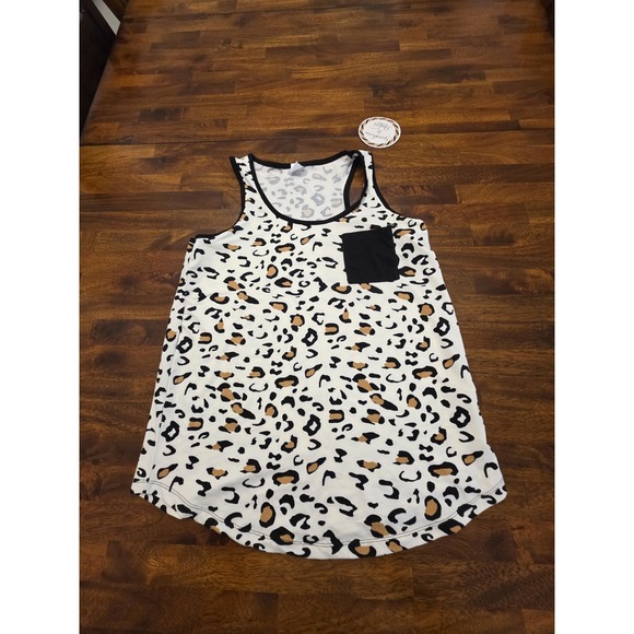 Sunshite & Rodeos Tops - Sunshine & Rodeos Tank Top Women's small white Leopard Sleeveless y2k NWT sku 61